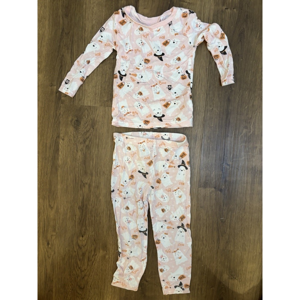 TRES BEAU ET BELLE Pink Ghost Bamboo Pajamas 12 Mo Halloween